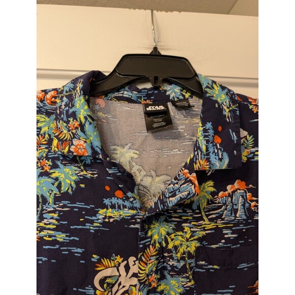Star Wars Men’s XL Hawaiian Shirt | Tropical Aloha Print Button Up | Navy Blue - Picture 13 of 13